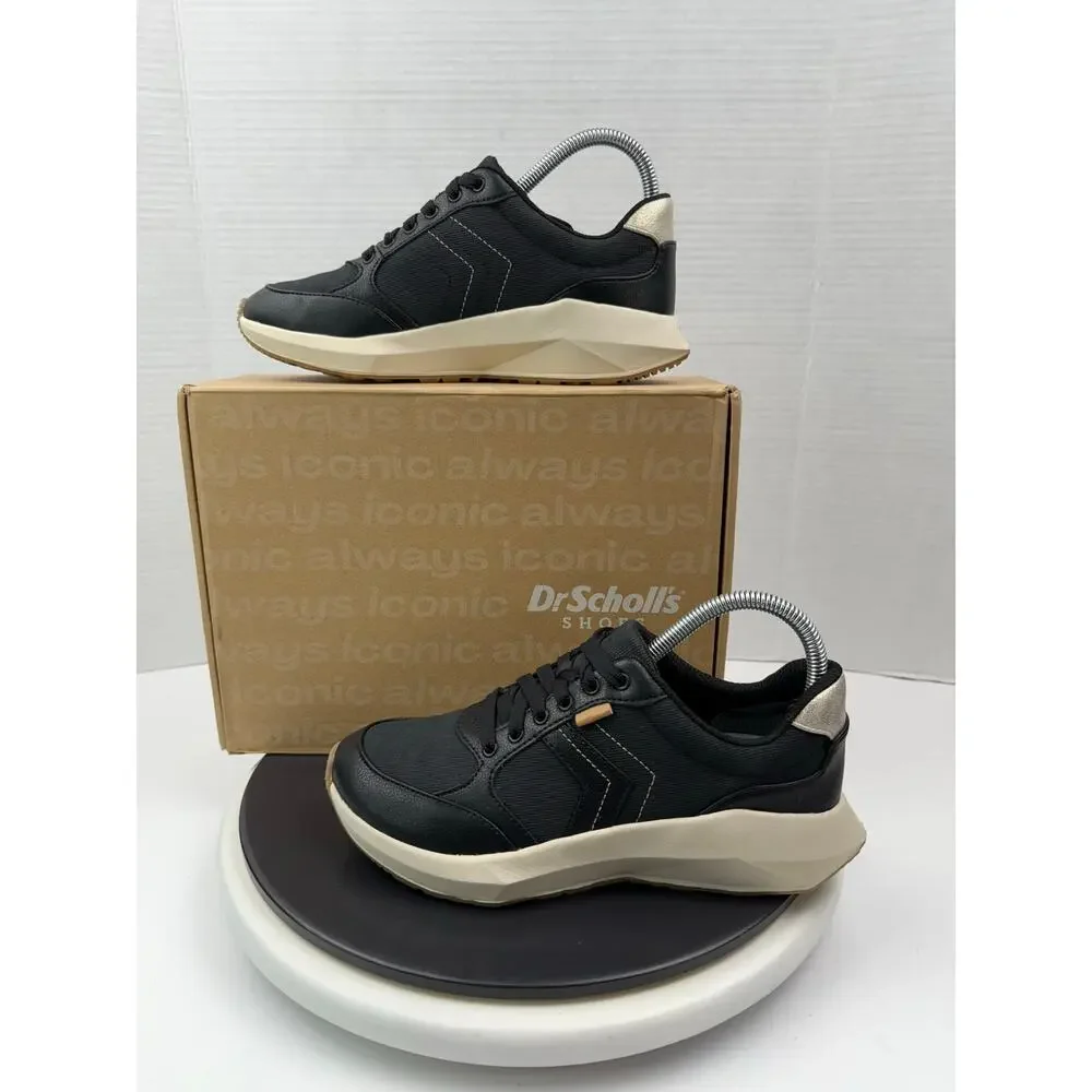 Dr.‎ Scholl's Hannah Retro Women's Size 7 Black Athletic Comfort Sneakers Shoes
